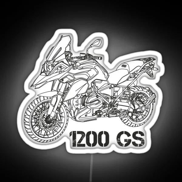 GS 1200 GS 1250 ADVENTURE White Motorcycle RGB Neon Sign