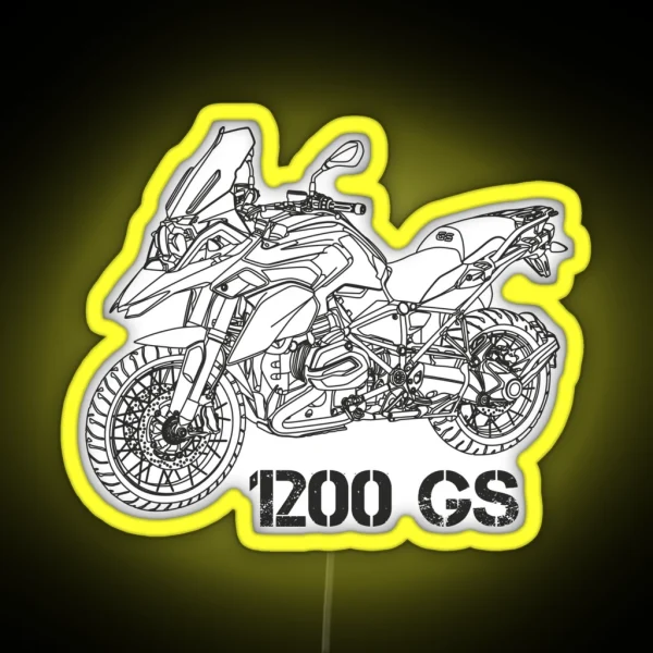 GS 1200 GS 1250 ADVENTURE White Motorcycle RGB Neon Sign