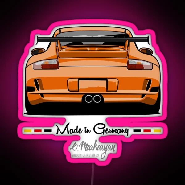 GT3 Orange RGB Neon Sign