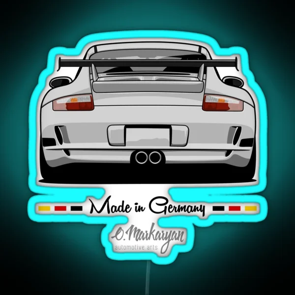 GT3 White RGB Neon Sign