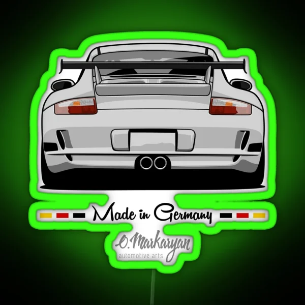 GT3 White RGB Neon Sign