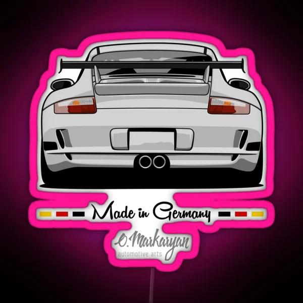 GT3 White RGB Neon Sign