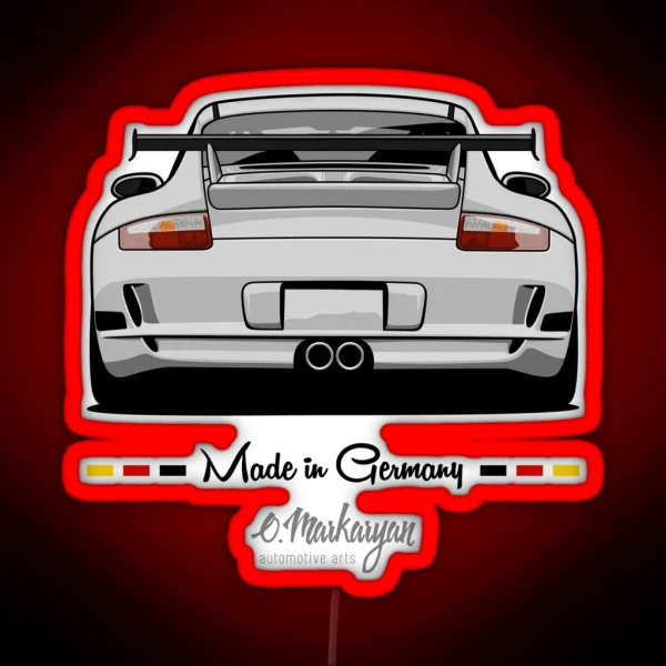 GT3 White RGB Neon Sign