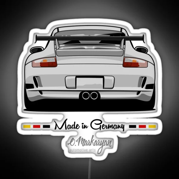 GT3 White RGB Neon Sign