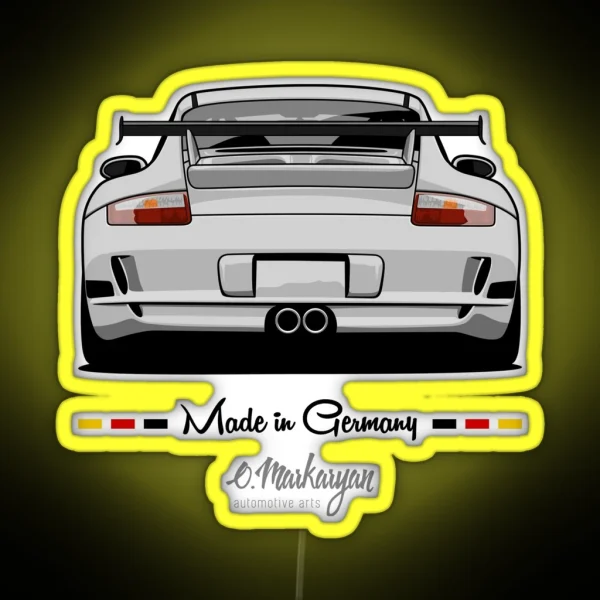 GT3 White RGB Neon Sign