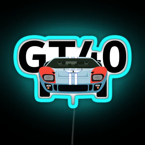 GT40 1 Le Mans 1966 RGB Neon Sign