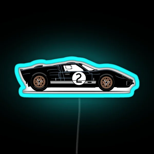GT40 Mclaren Race Car RGB Neon Sign