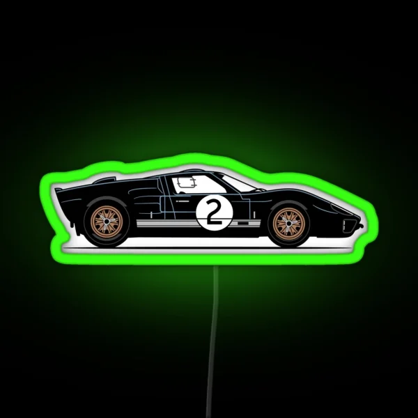 GT40 Mclaren Race Car RGB Neon Sign