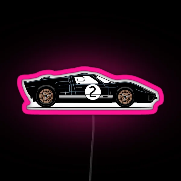 GT40 Mclaren Race Car RGB Neon Sign