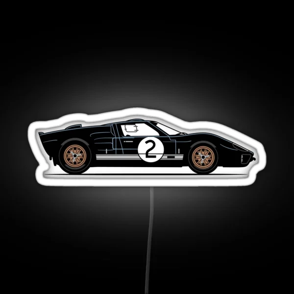 GT40 Mclaren Race Car RGB Neon Sign