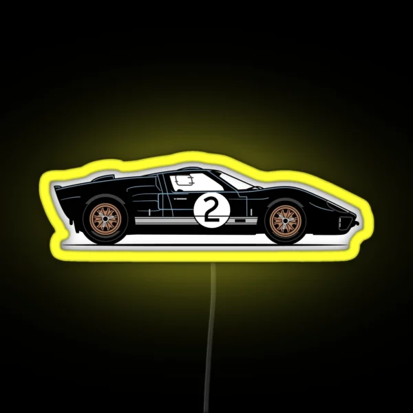 GT40 Mclaren Race Car RGB Neon Sign