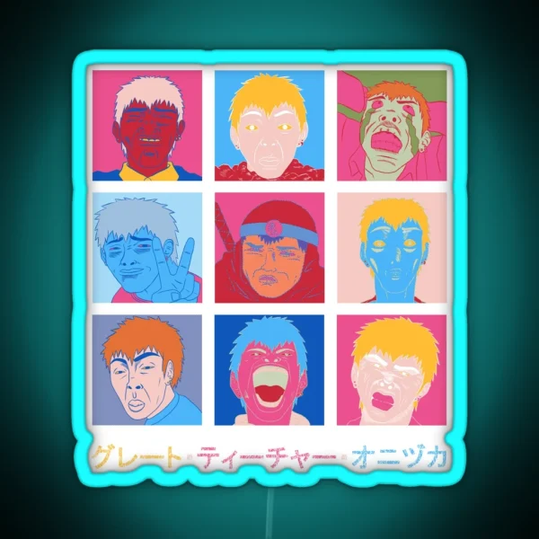 GTO Onizuka Faces RGB Neon Sign