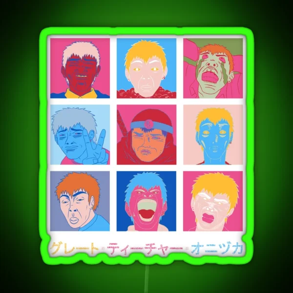 GTO Onizuka Faces RGB Neon Sign