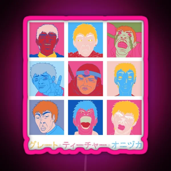 GTO Onizuka Faces RGB Neon Sign