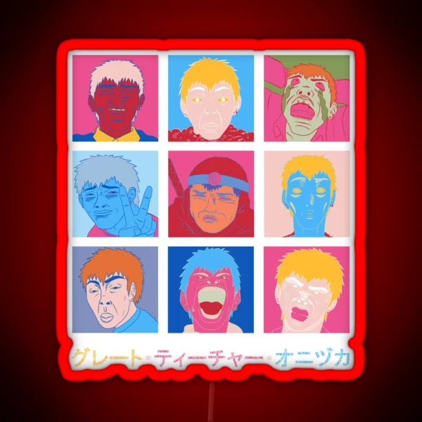 GTO Onizuka Faces RGB Neon Sign