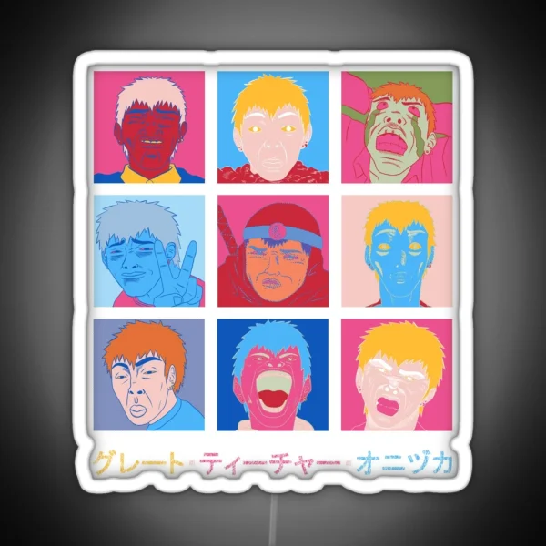 GTO Onizuka Faces RGB Neon Sign