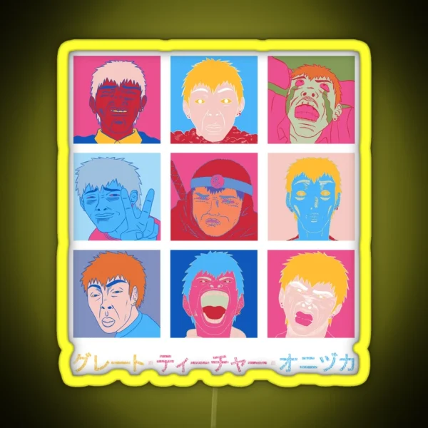 GTO Onizuka Faces RGB Neon Sign