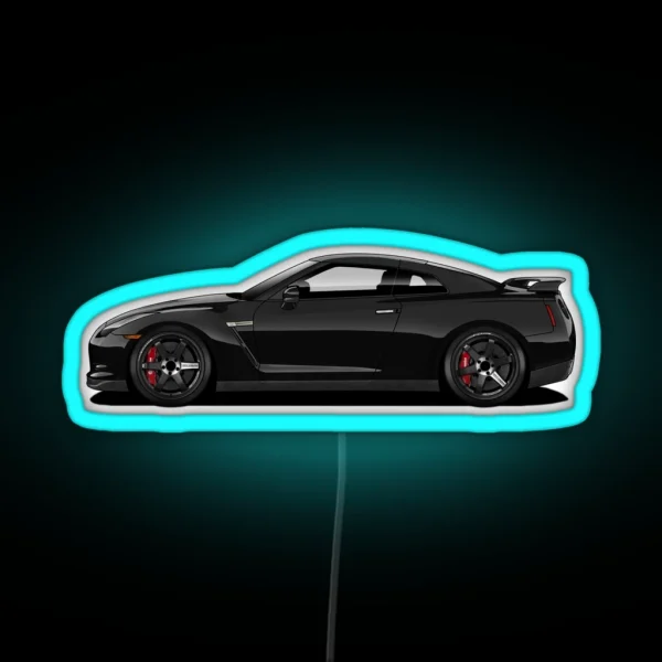 GTR R35 Black RGB Neon Sign
