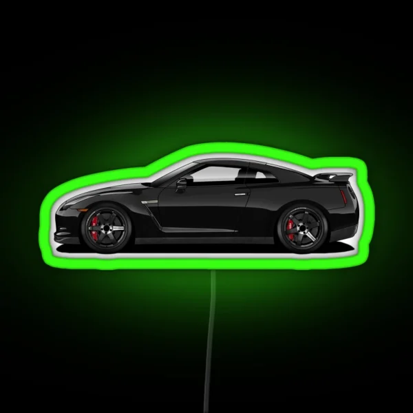 GTR R35 Black RGB Neon Sign