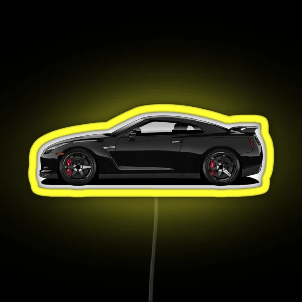 GTR R35 Black RGB Neon Sign