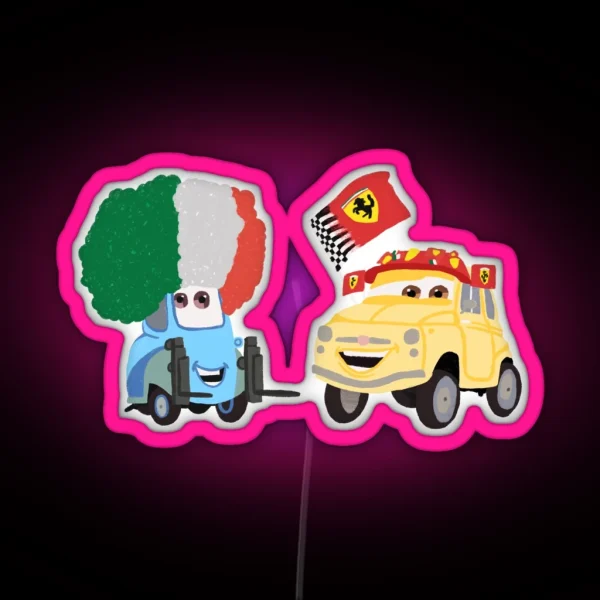 Guido And Luigi Illustration RGB Neon Sign