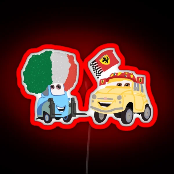 Guido And Luigi Illustration RGB Neon Sign