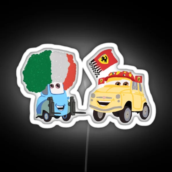 Guido And Luigi Illustration RGB Neon Sign