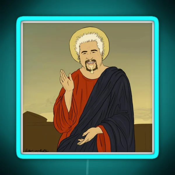 Guy Fieri Jesus RGB Neon Sign