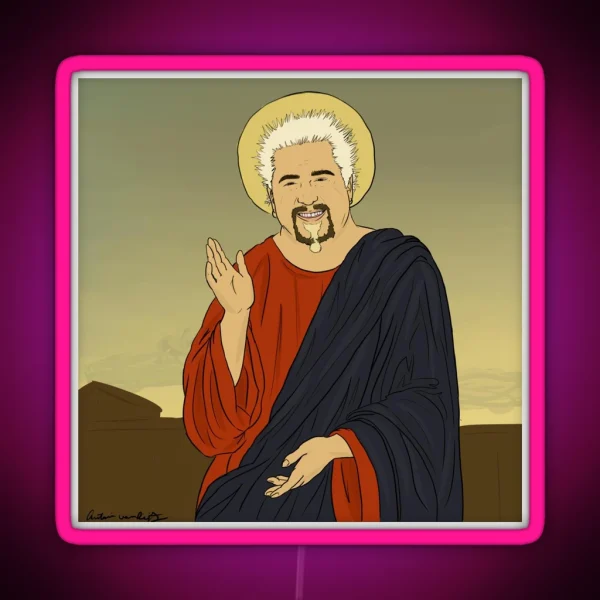 Guy Fieri Jesus RGB Neon Sign