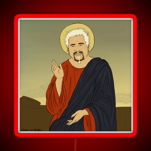 Guy Fieri Jesus RGB Neon Sign