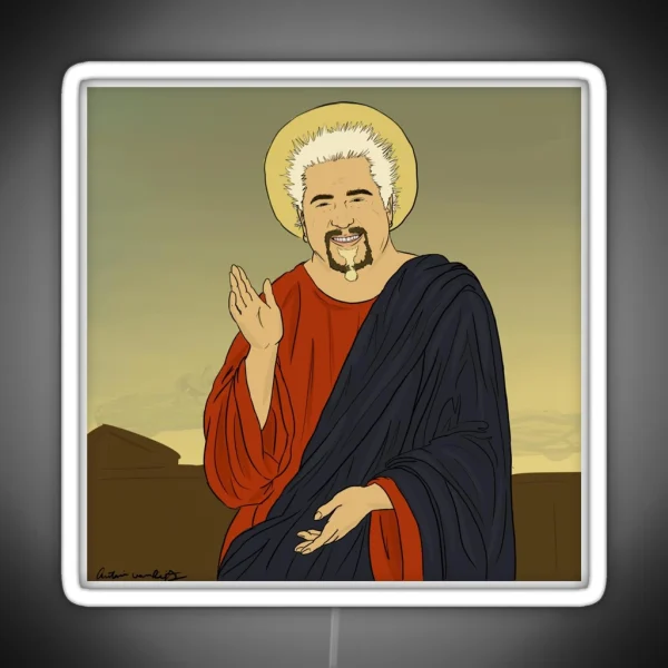 Guy Fieri Jesus RGB Neon Sign