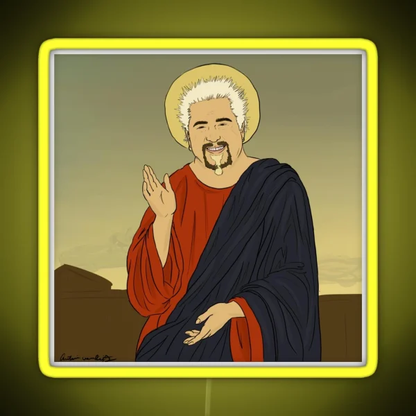 Guy Fieri Jesus RGB Neon Sign