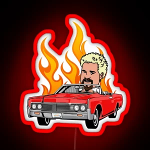 Guy Fieri On The Way To Flavor Town In His Convertible RGB Neon Sign