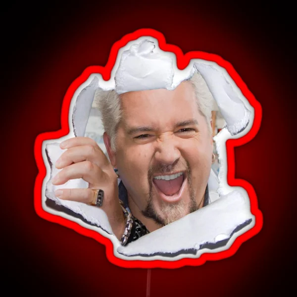 Guy Fieri Popping Out RGB Neon Sign