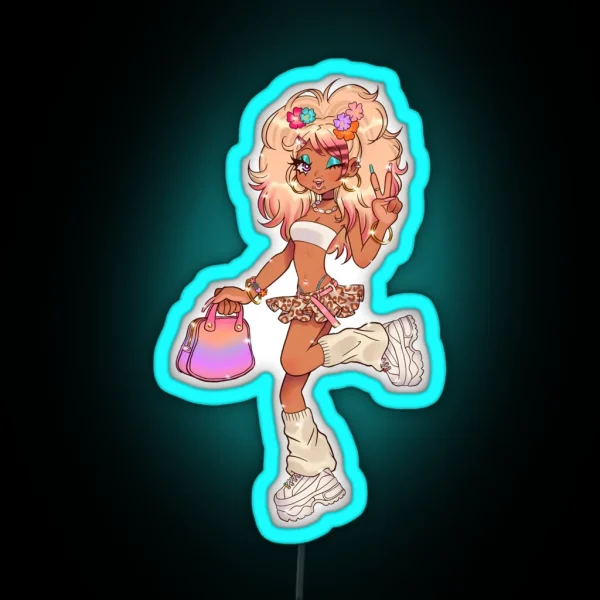 GYARU DREAMS Led White BG Ver RGB Neon Sign