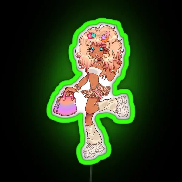 GYARU DREAMS Led White BG Ver RGB Neon Sign