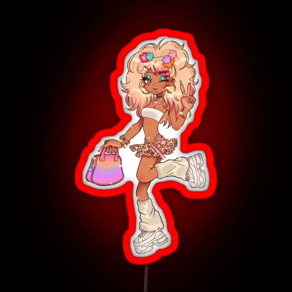 GYARU DREAMS Led White BG Ver RGB Neon Sign