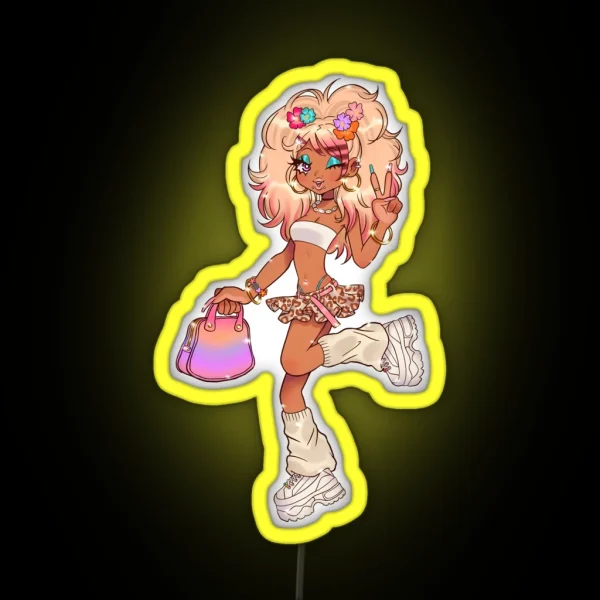 GYARU DREAMS Led White BG Ver RGB Neon Sign