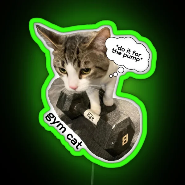 Gym Cat RGB Neon Sign