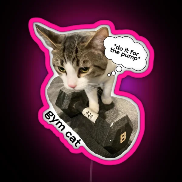 Gym Cat RGB Neon Sign