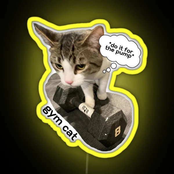 Gym Cat RGB Neon Sign