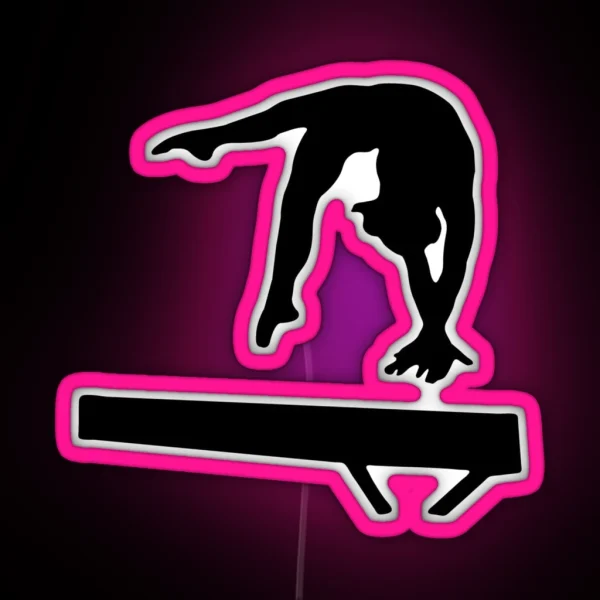 Gymnastics Beam Graphic RGB Neon Sign