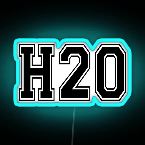 H2O Varsity Font RGB Neon Sign