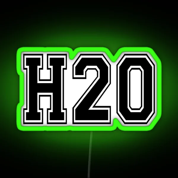 H2O Varsity Font RGB Neon Sign
