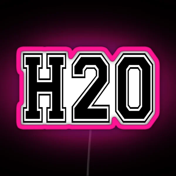 H2O Varsity Font RGB Neon Sign