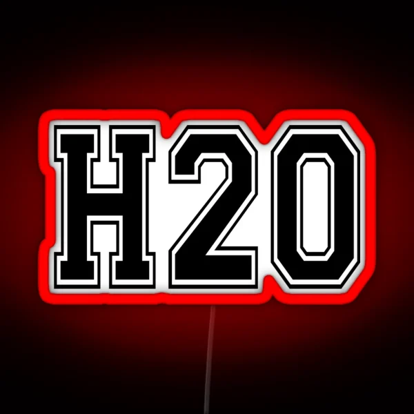 H2O Varsity Font RGB Neon Sign