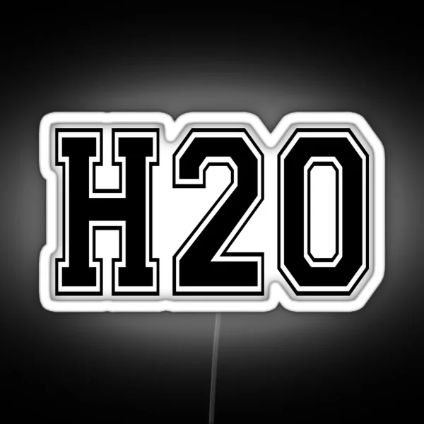 H2O Varsity Font RGB Neon Sign
