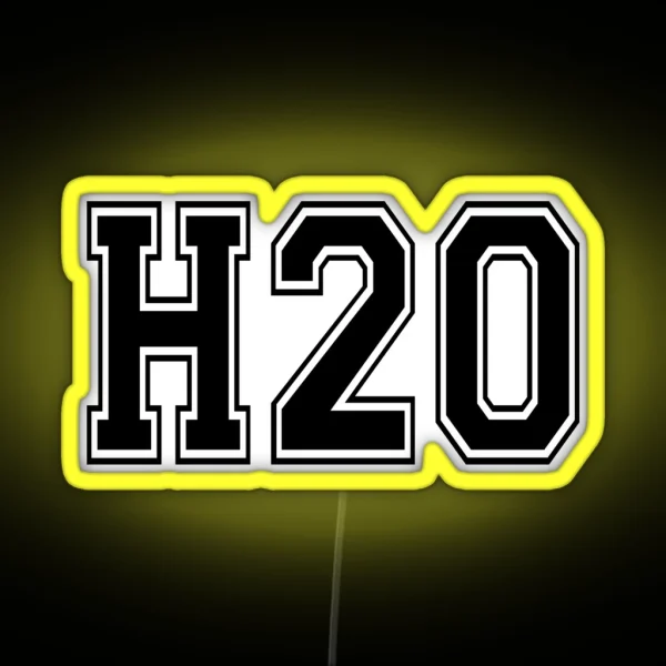H2O Varsity Font RGB Neon Sign