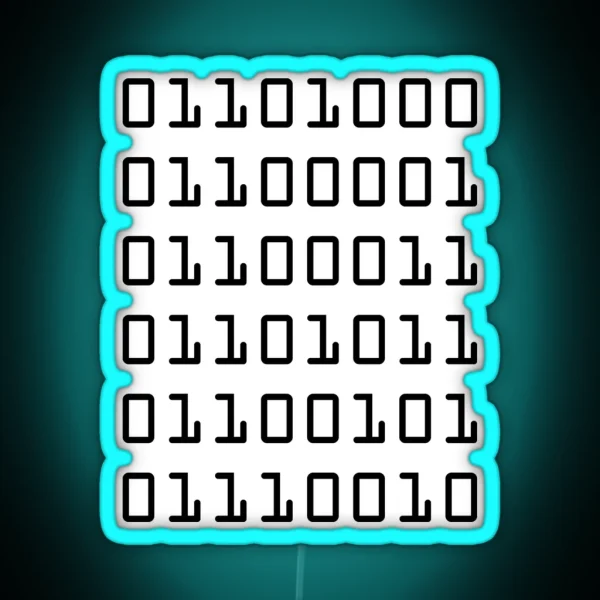 Hacker In Binary RGB Neon Sign