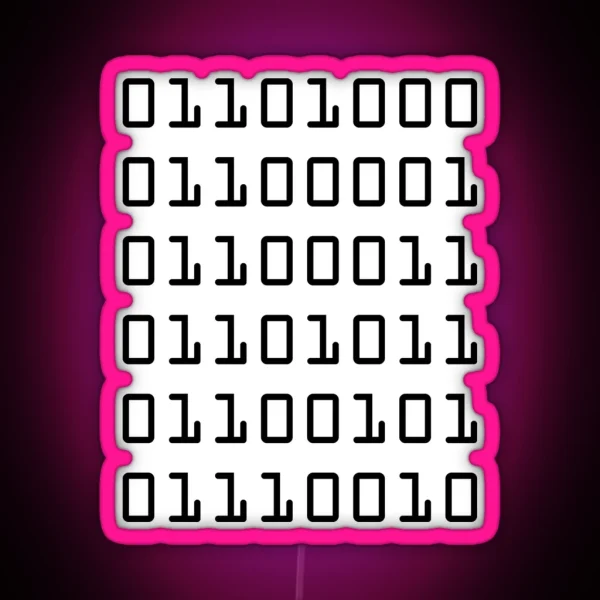 Hacker In Binary RGB Neon Sign